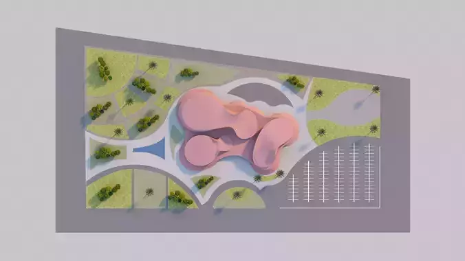 Water Museum  Futuristic building 