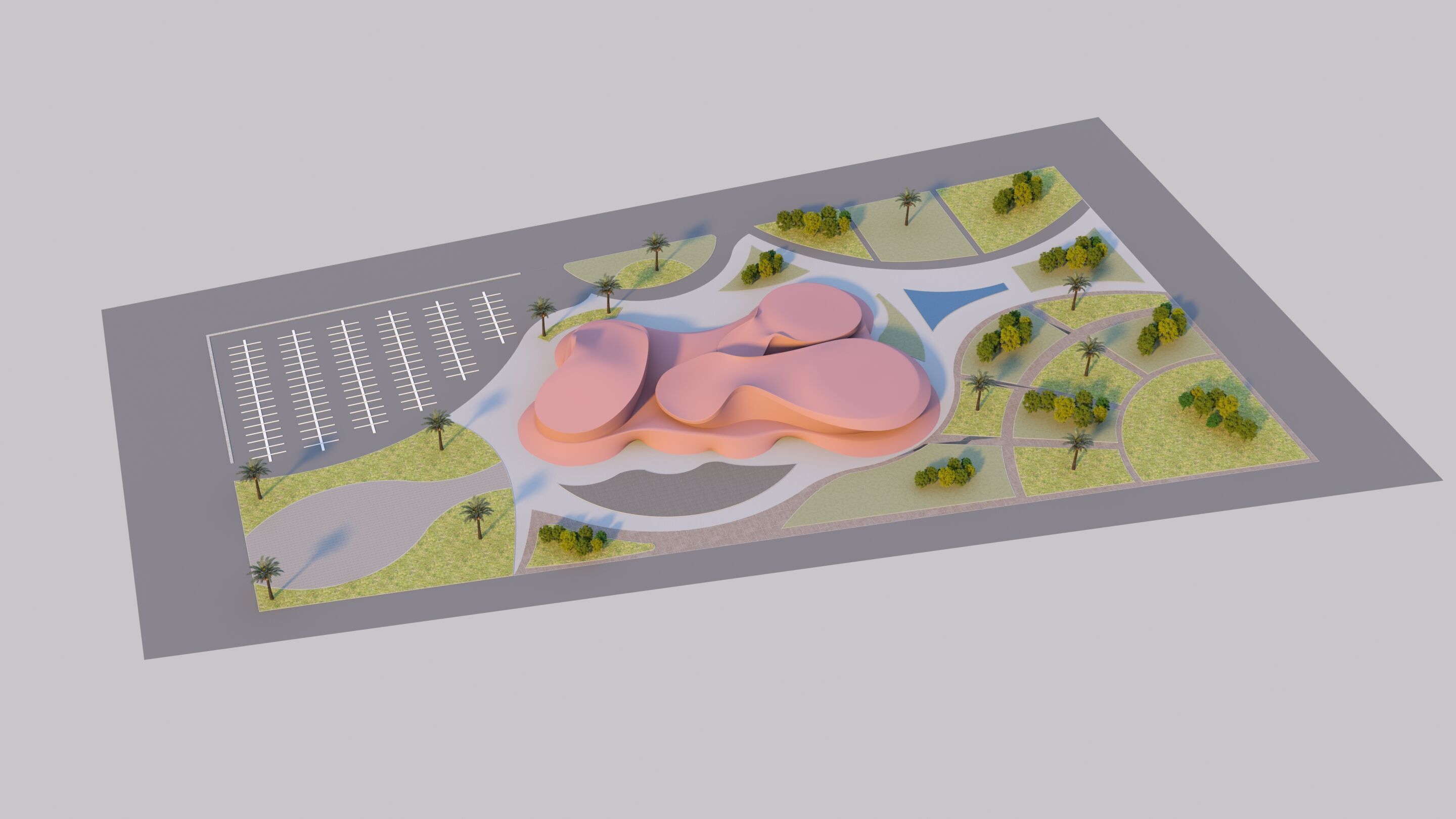 Water Museum  Futuristic building  3D model_13