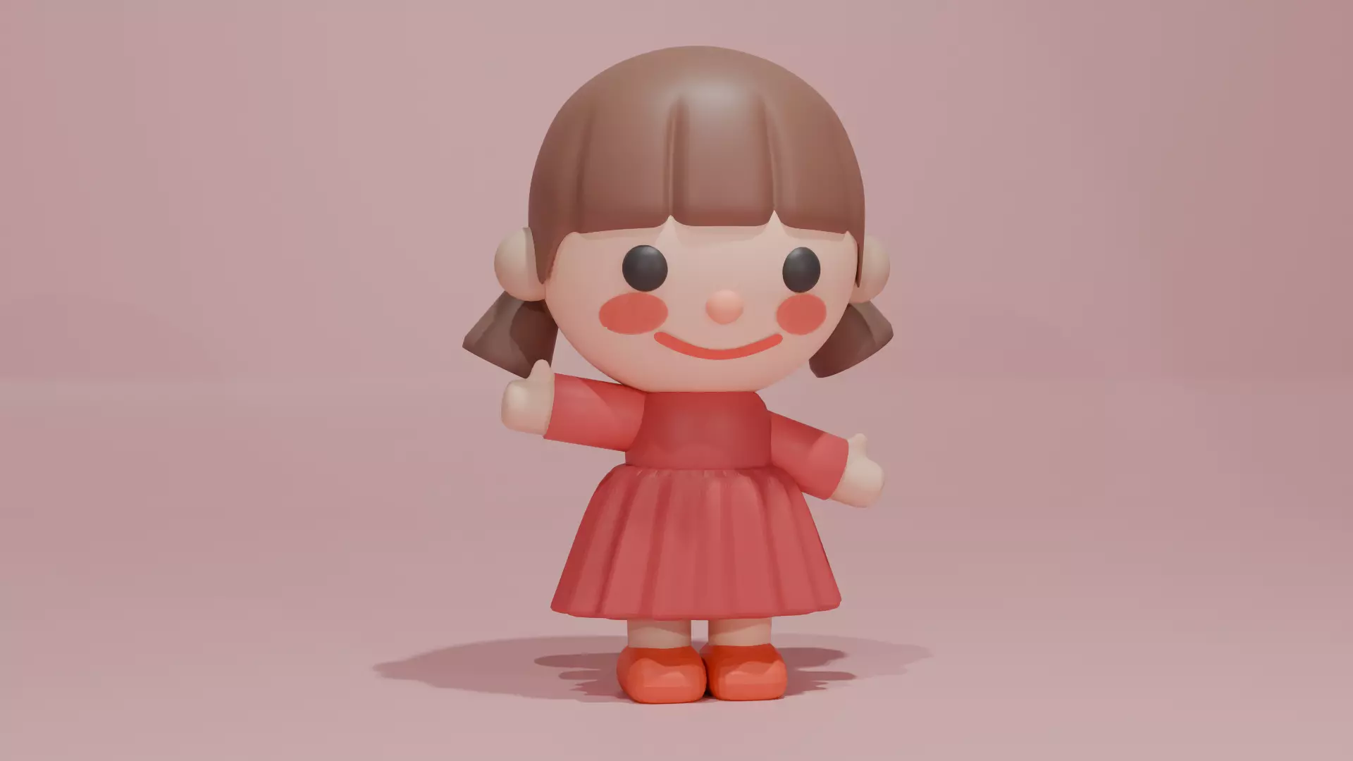 Little Girl Free 3D model_0