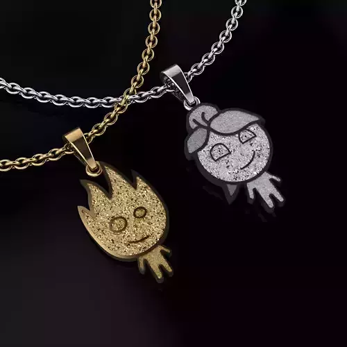 Fireboy and Watergirl Pendant  3D print model