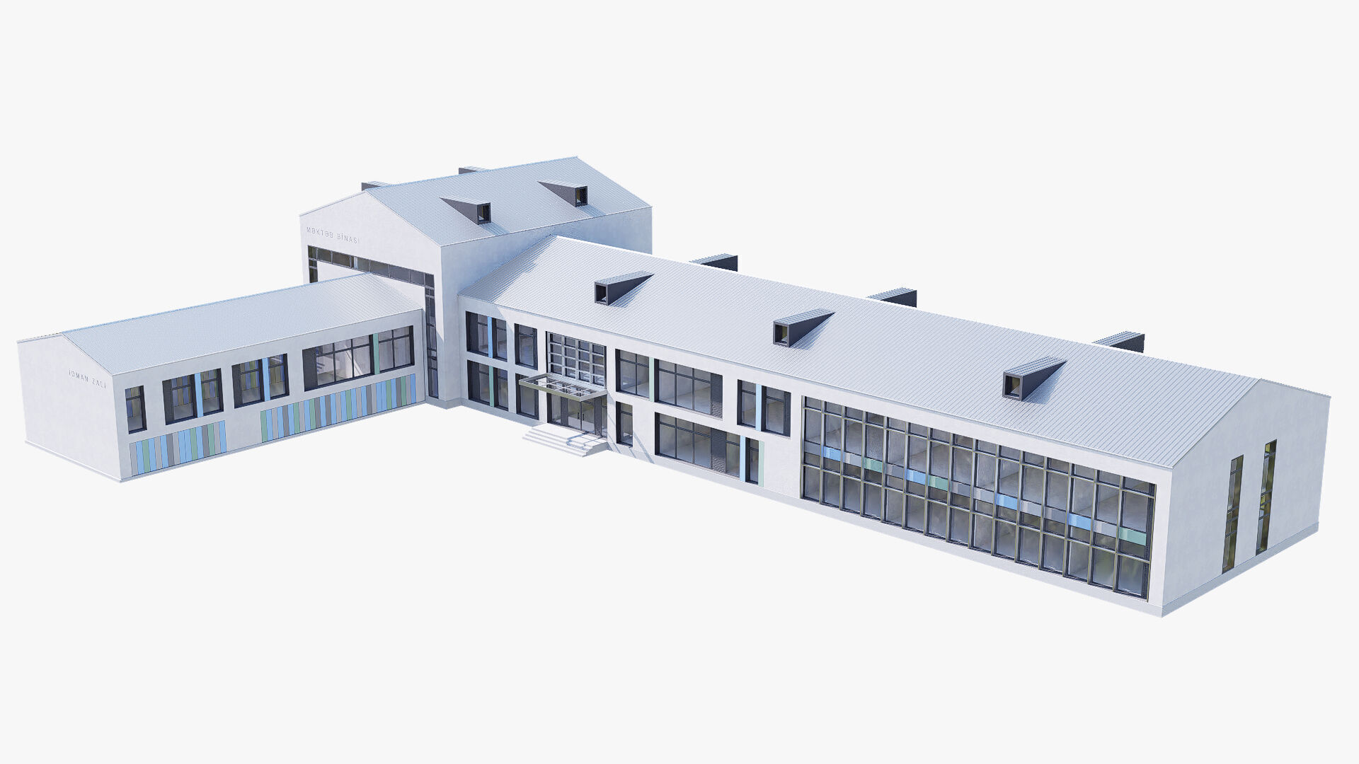 school Low-poly 3D model_14