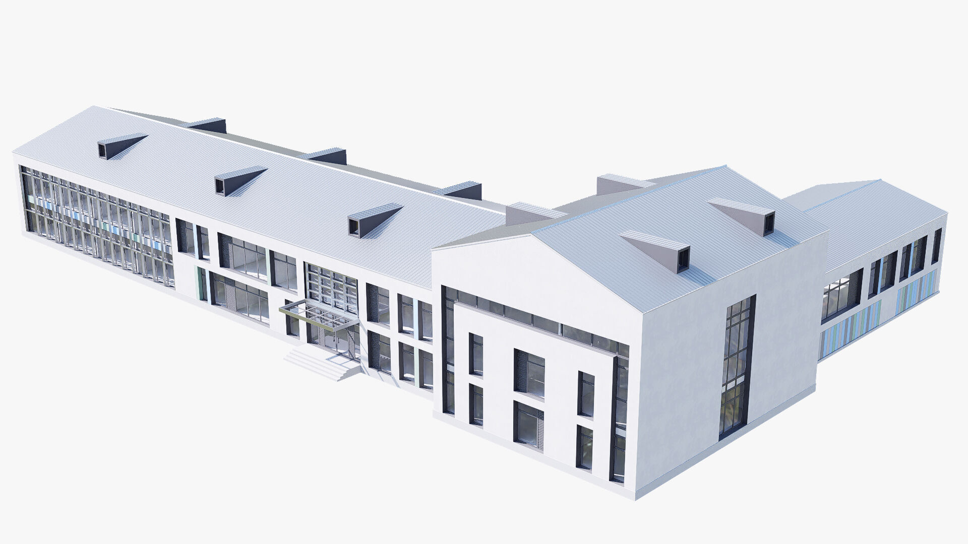 school Low-poly 3D model_12