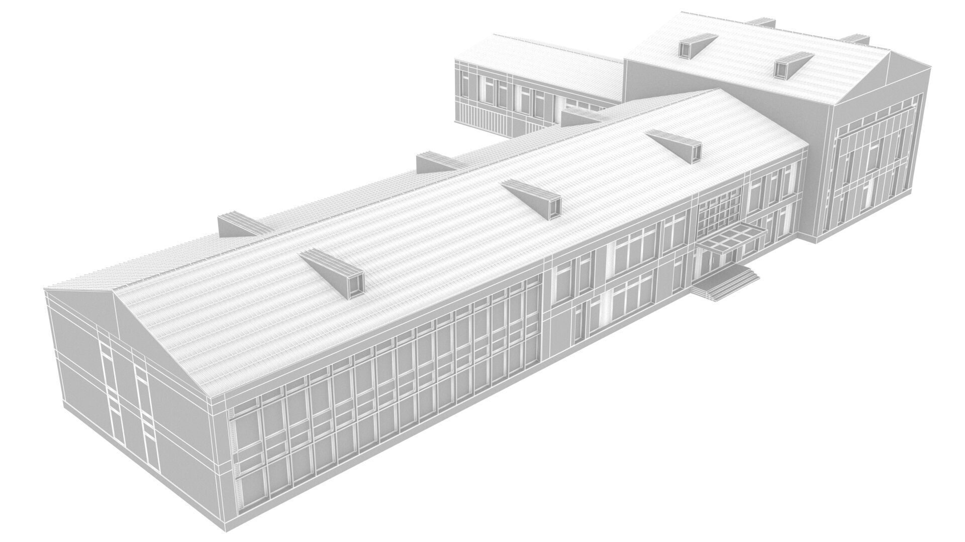 school Low-poly 3D model_18