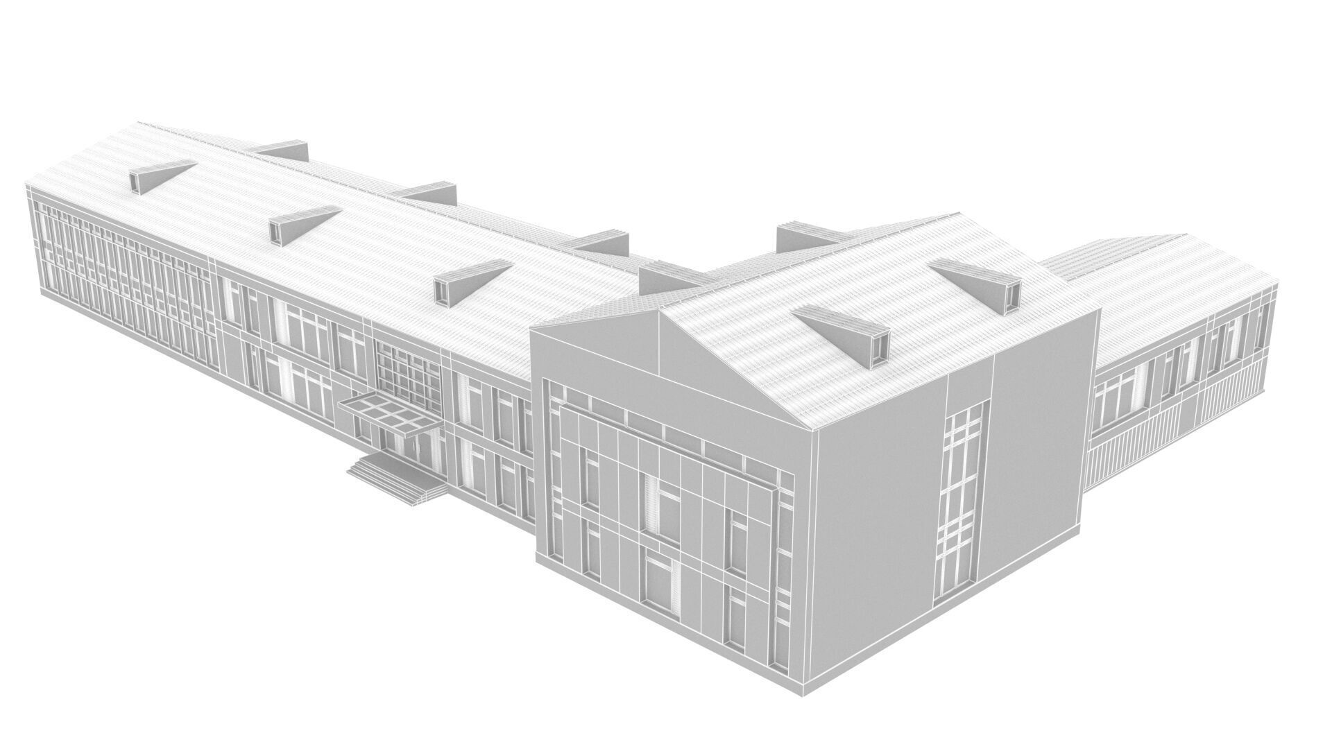 school Low-poly 3D model_17