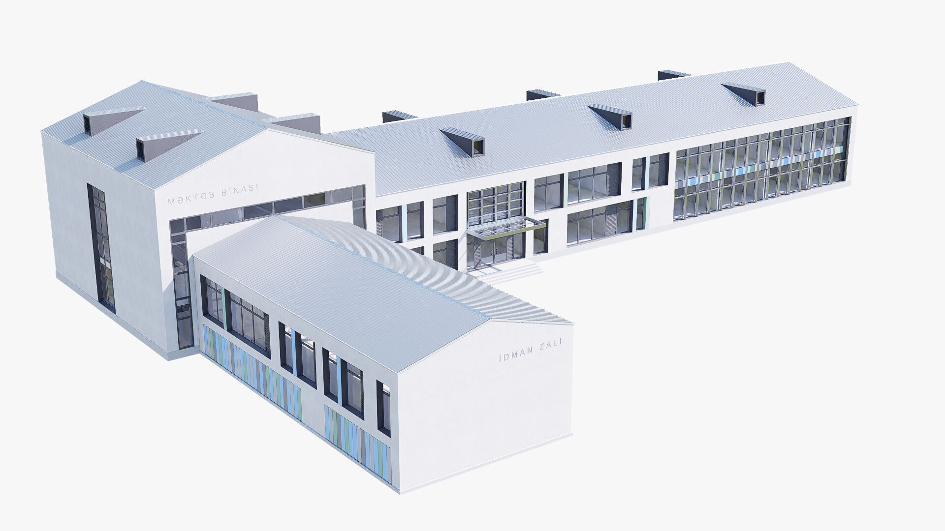 school Low-poly 3D model_13