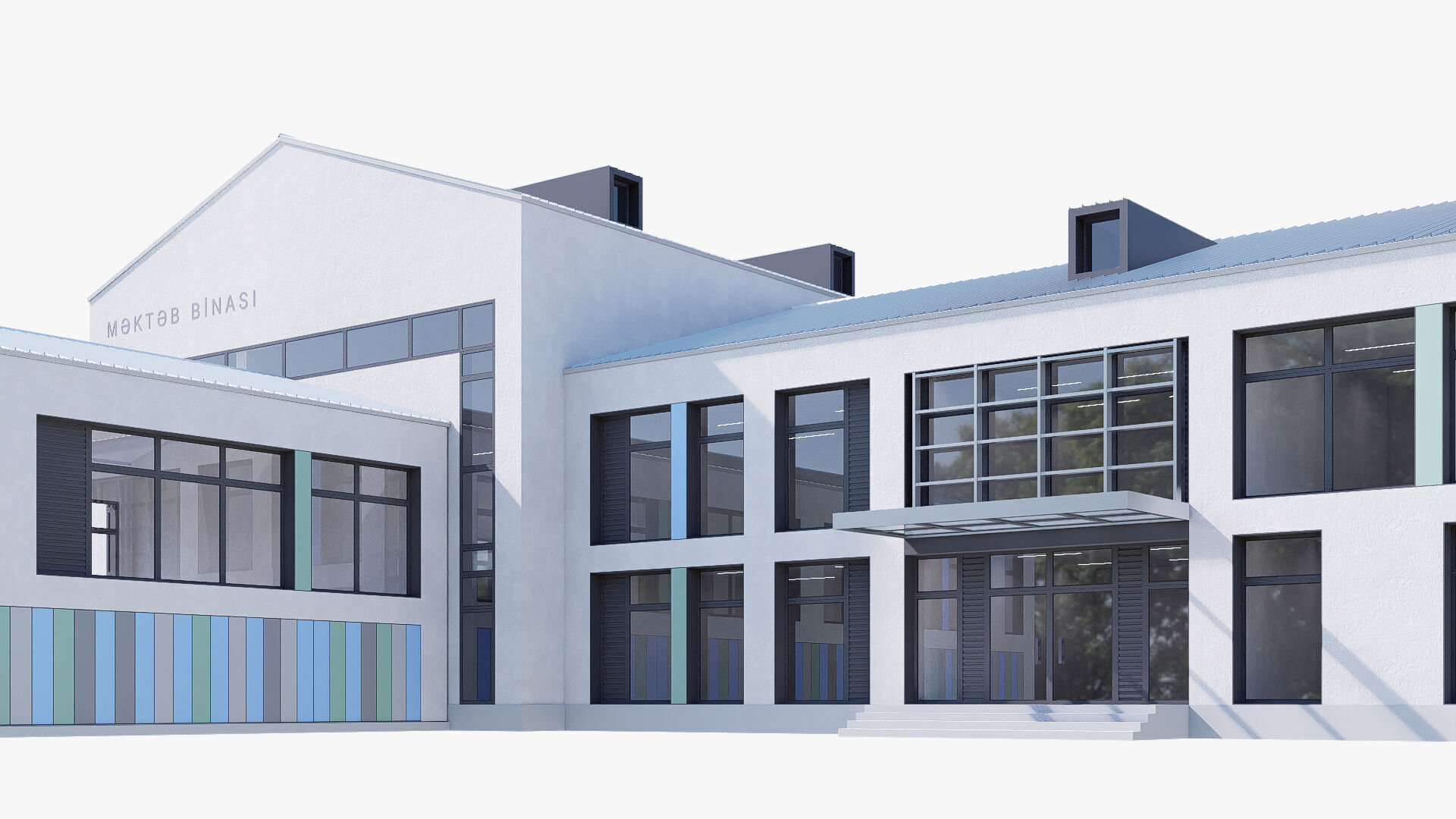 school Low-poly 3D model_2