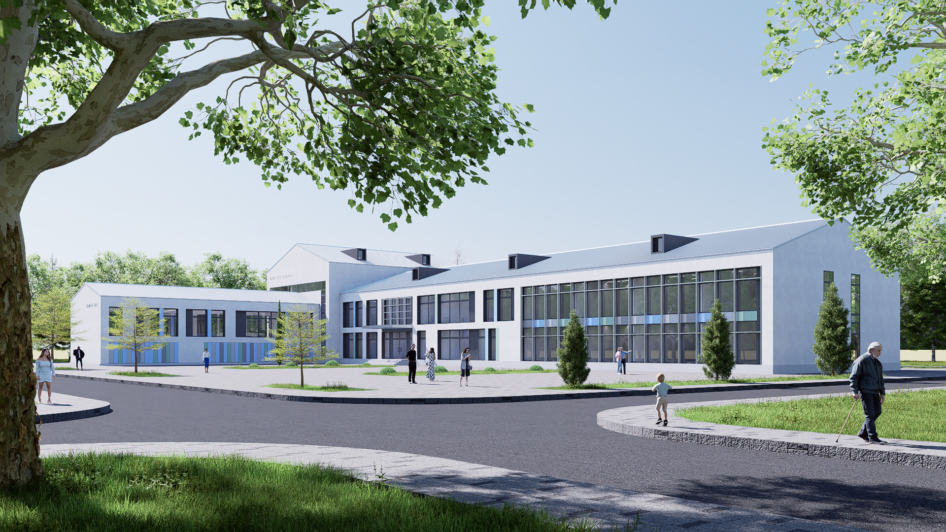 school Low-poly 3D model_1