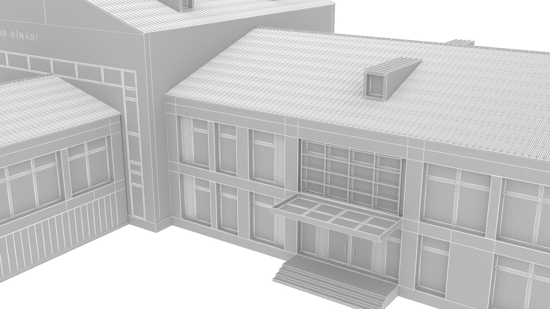 school Low-poly 3D model_15