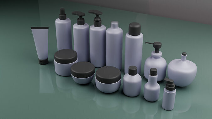 3D Cosmetic Bottle and Jar Collection  Lotion Shampoo Cream Pack 3D model 5
