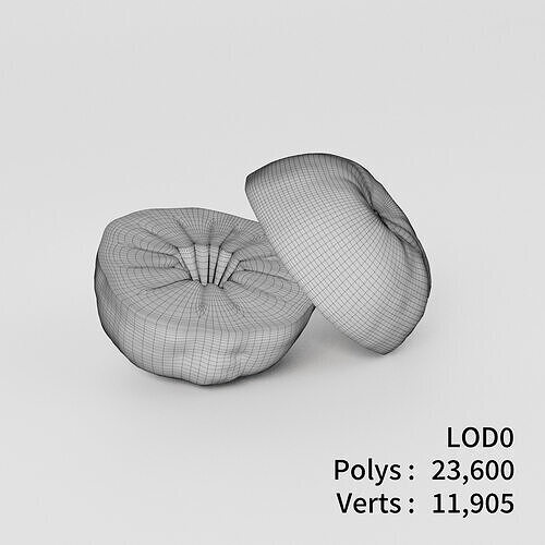 Cut Orange 3D model Low-poly 3D model 3