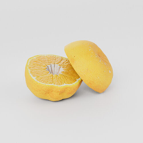 Cut Orange 3D model Low-poly 3D model 2