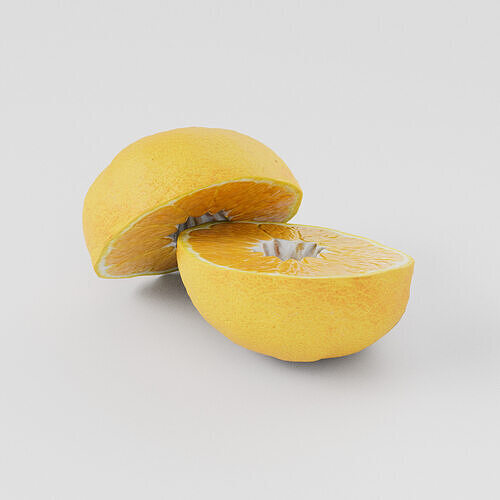 Cut Orange 3D model Low-poly 3D model 7