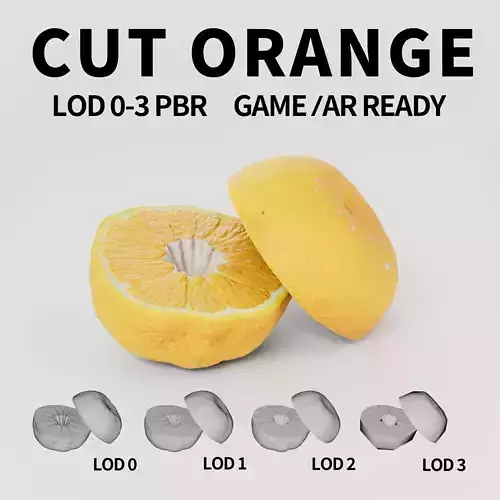 Cut Orange 3D model