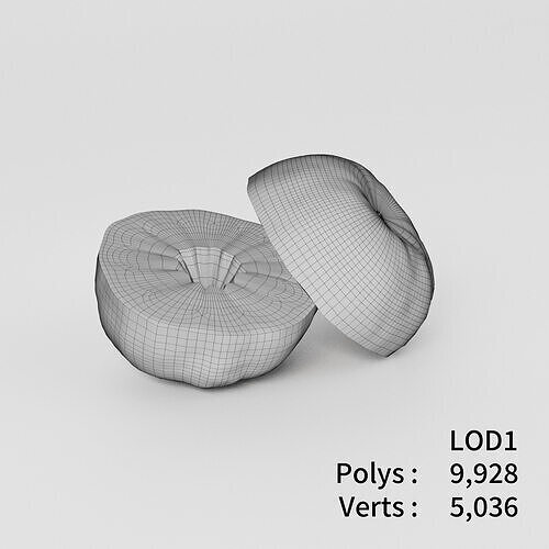 Cut Orange 3D model Low-poly 3D model 4