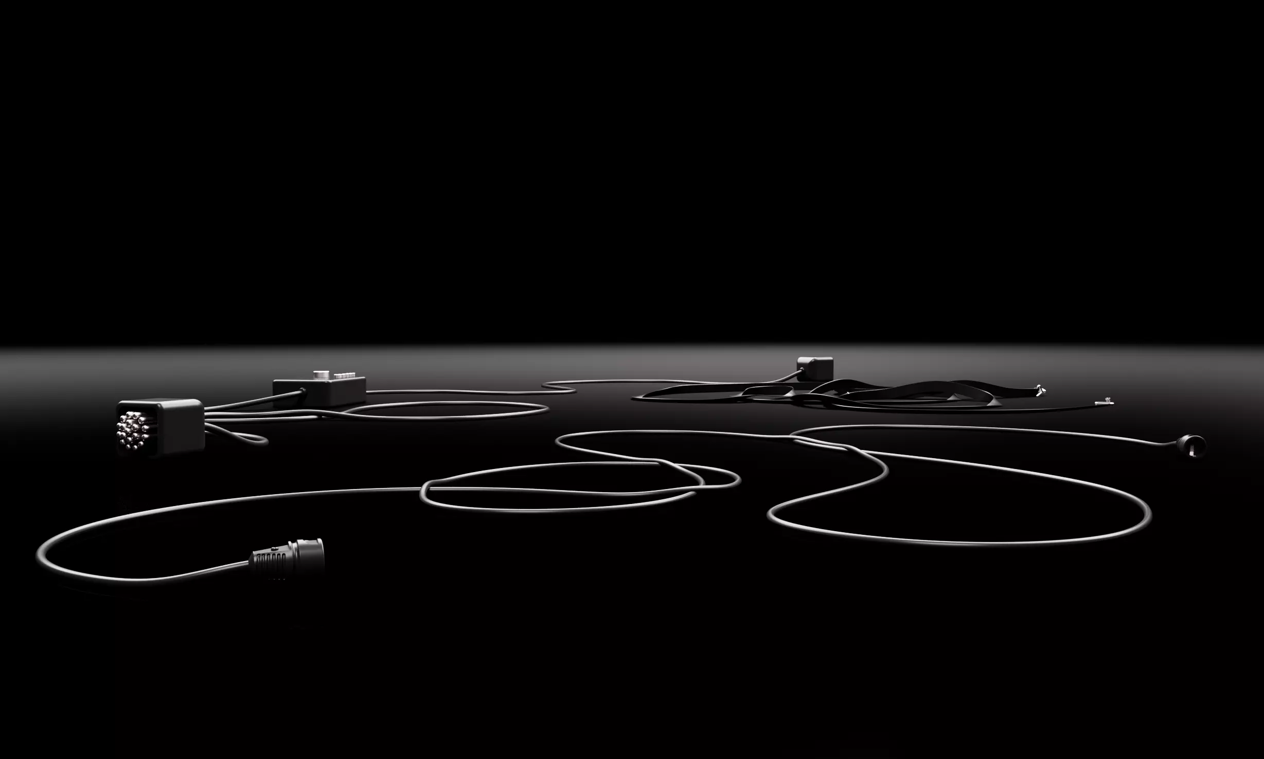 Various Computer Cables Low-poly 3D model_0