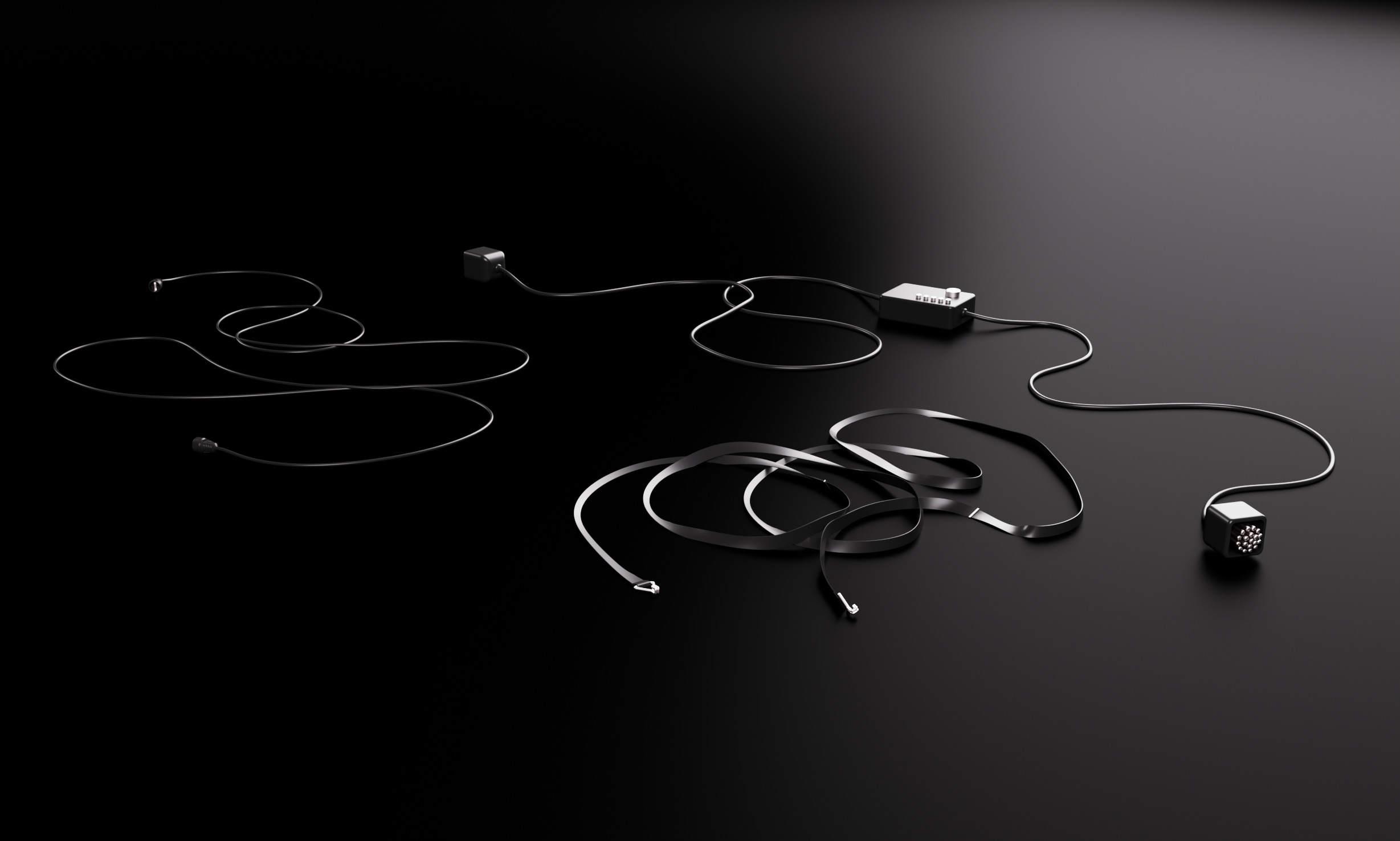 Various Computer Cables Low-poly 3D model_1