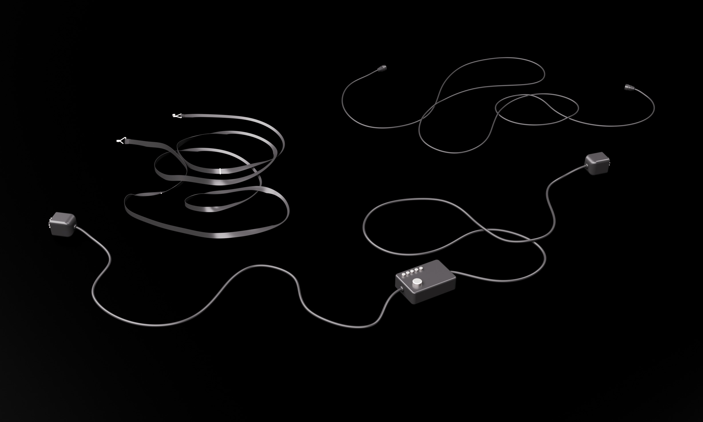 Various Computer Cables Low-poly 3D model_2