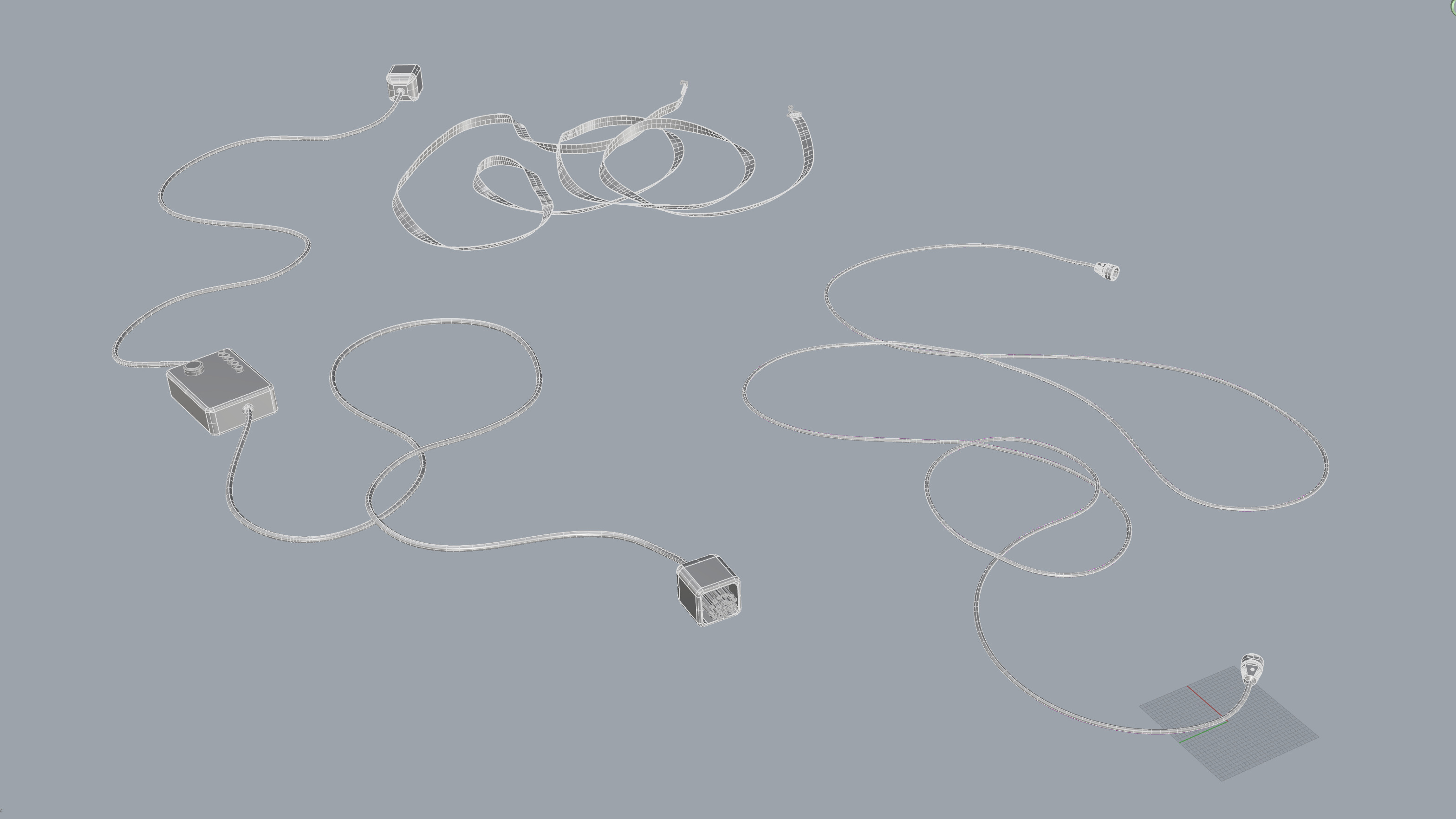 Various Computer Cables Low-poly 3D model_3