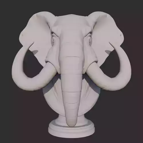 Deinotherium Elephant Bust 3D STL Printable - Bust 3D Model STL 3D print model