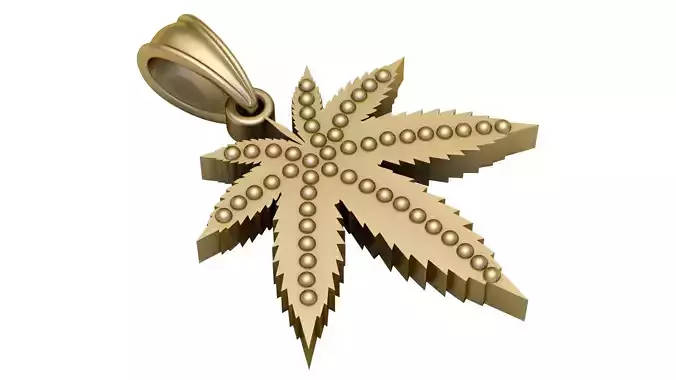  Gold Color Leaf  PANDANT 3D PRINTABLE MODAL  3D print model