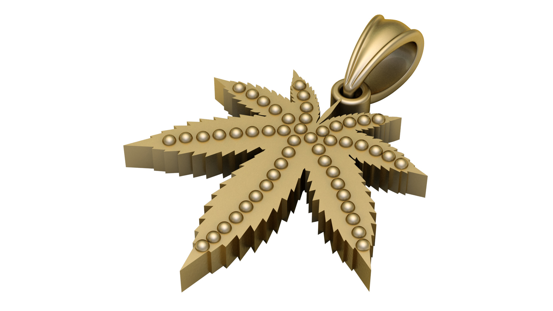  Gold Color Leaf  PANDANT 3D PRINTABLE MODAL  3D print model_1