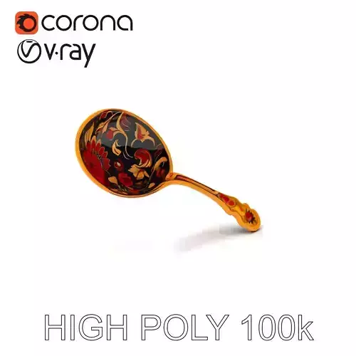 Traditional Painted Spoon Model Pack for Cultural Scenes