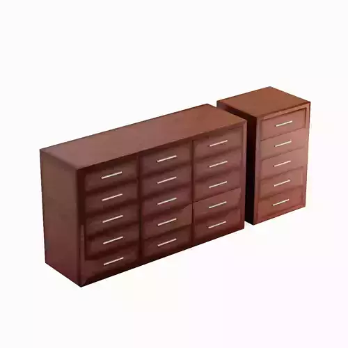 Melbourne Five Chest Drawers 01 Low-poly 3D model