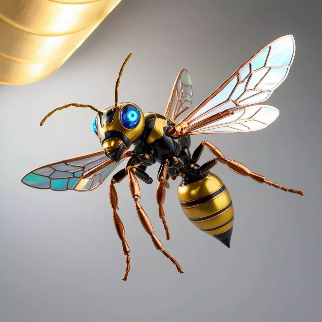 Mechanical Yellow Jacket Wasp Low-poly 3D model_0
