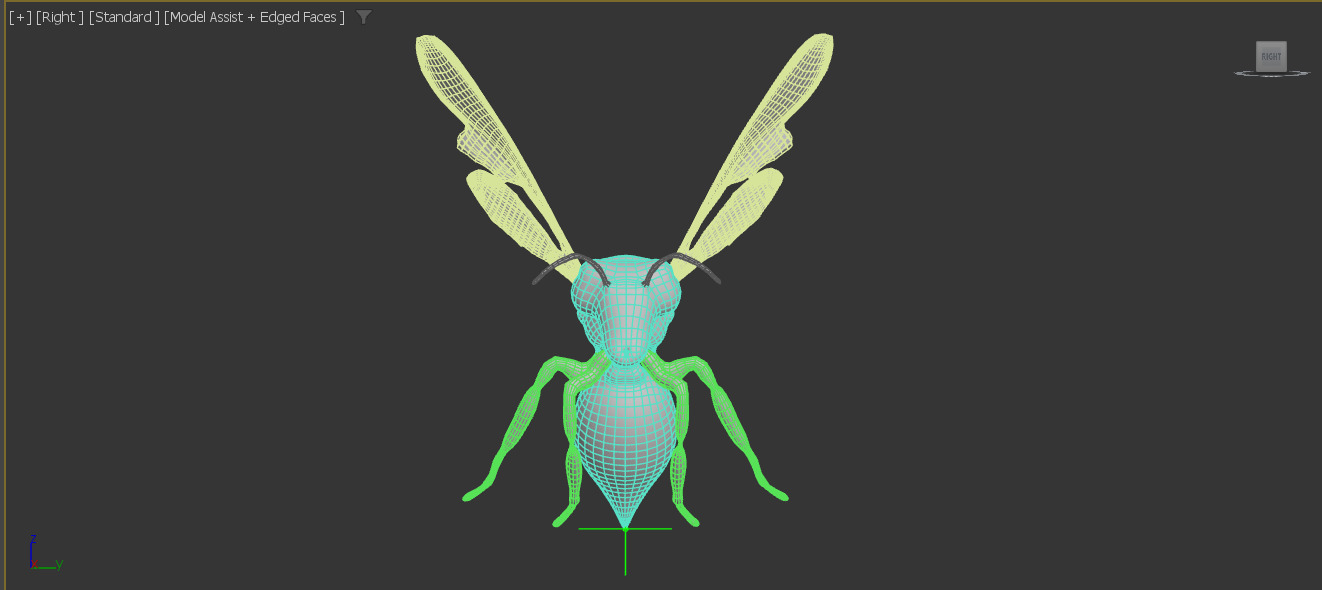 Mechanical Yellow Jacket Wasp Low-poly 3D model_2