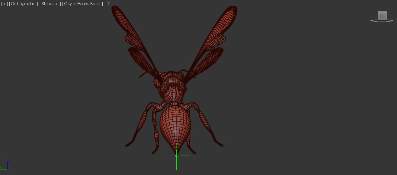 Mechanical Yellow Jacket Wasp Low-poly 3D model_6