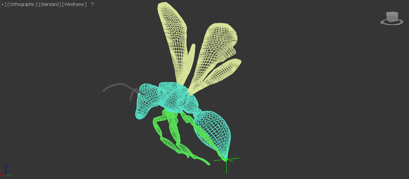 Mechanical Yellow Jacket Wasp Low-poly 3D model_1