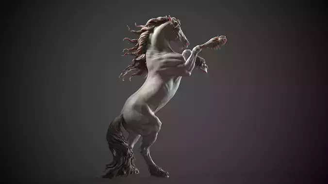 Rearing Friesian horse  - 3D Sculpting 3D print model