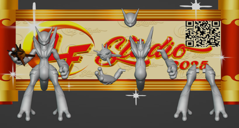 Pokemon Shadow Mewtow and Mega Shadow Mewtow 3D print model_1