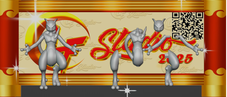 Pokemon Shadow Mewtow and Mega Shadow Mewtow 3D print model_2