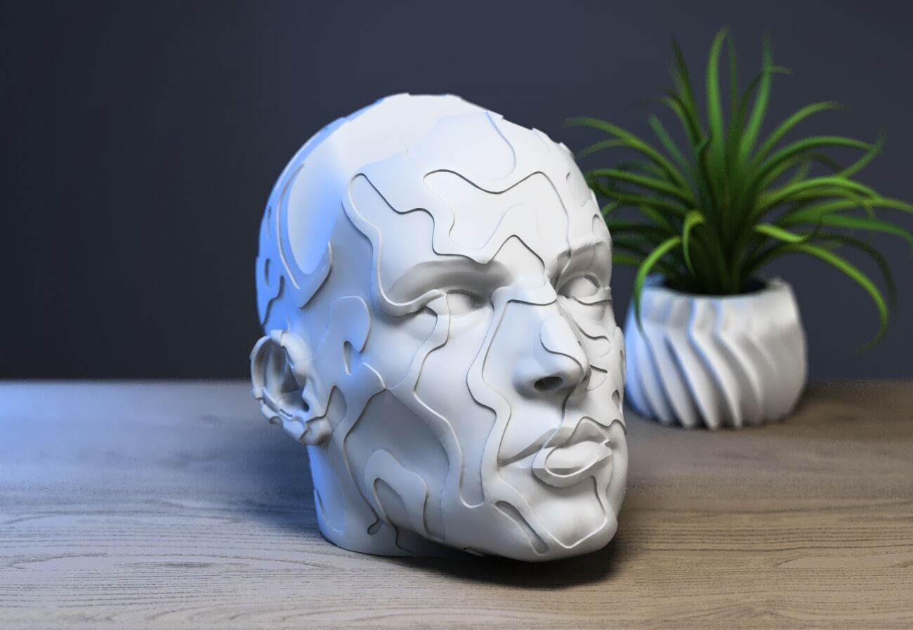 Human modern Ps5 controller stand 3D print model_2