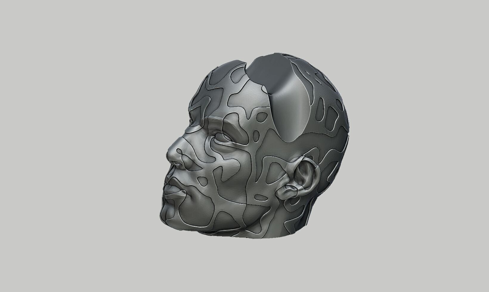 Human modern Ps5 controller stand 3D print model_8