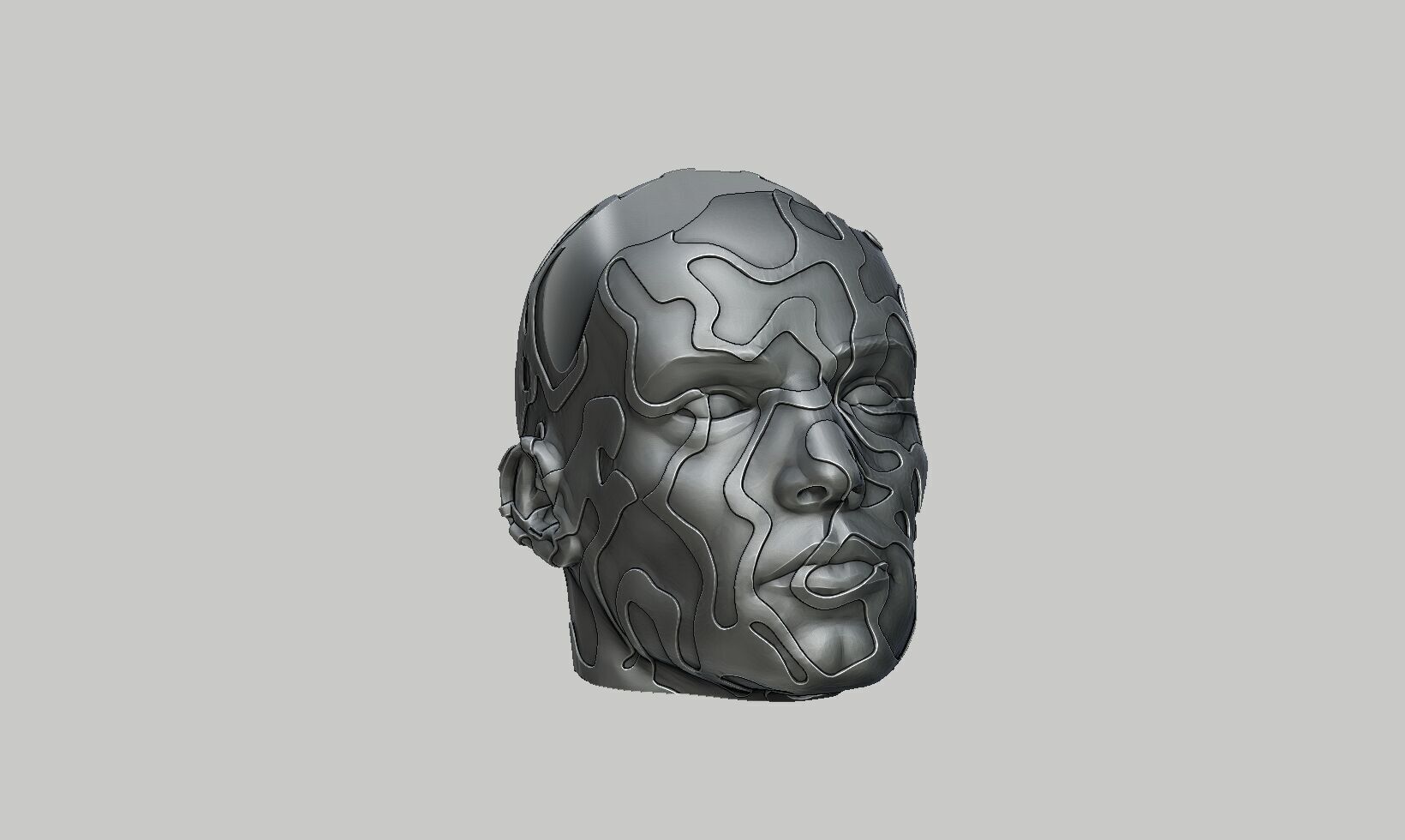 Human modern Ps5 controller stand 3D print model_4