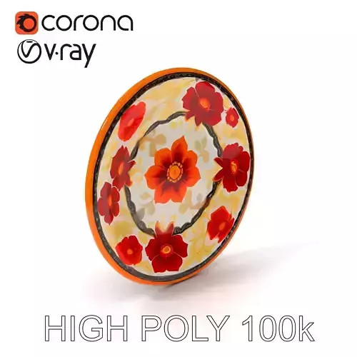 Floral Decorative Bowl D Model Pack