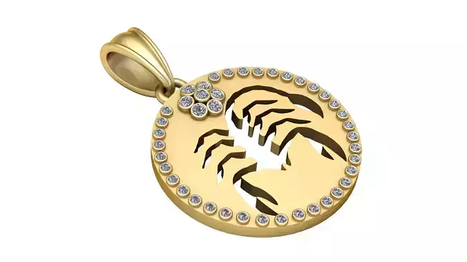 Zodiac Scorpio Pendant  PANDANT 3D PRINTABLE MODAL 