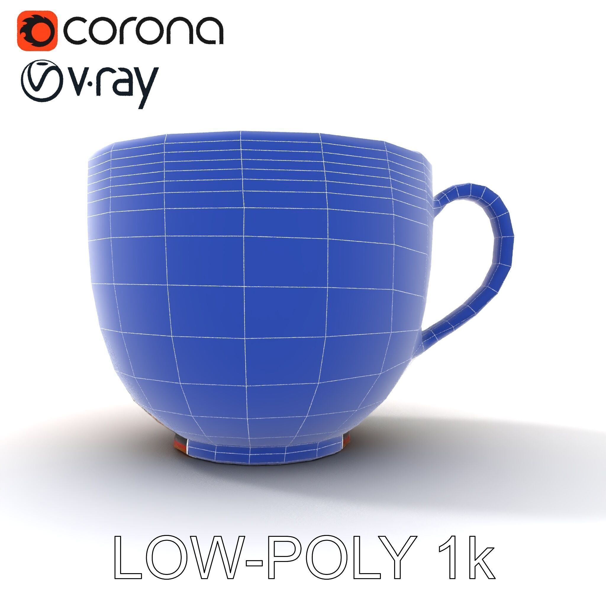Decorative Floral Mug Model Pack Low-poly 3D model_25
