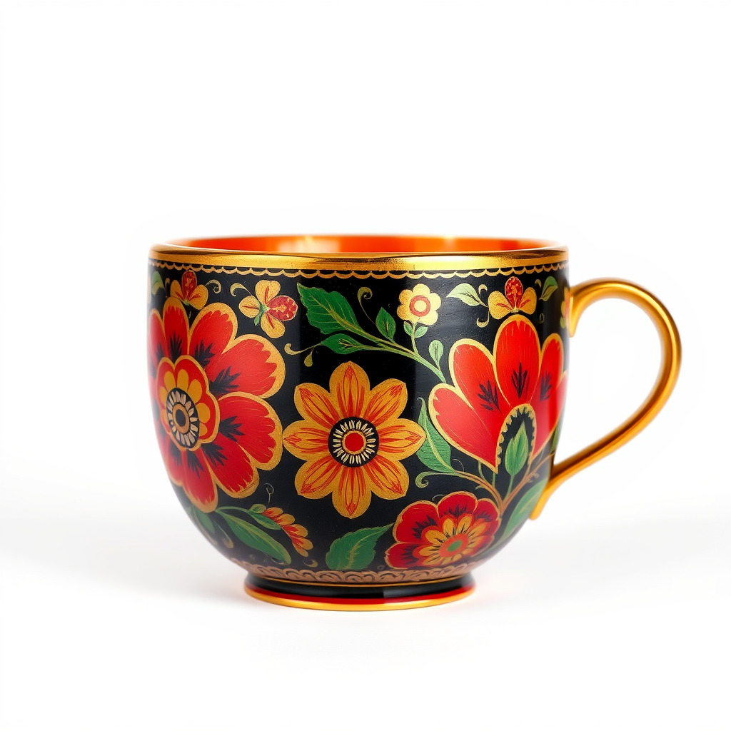 Decorative Floral Mug Model Pack Low-poly 3D model_4