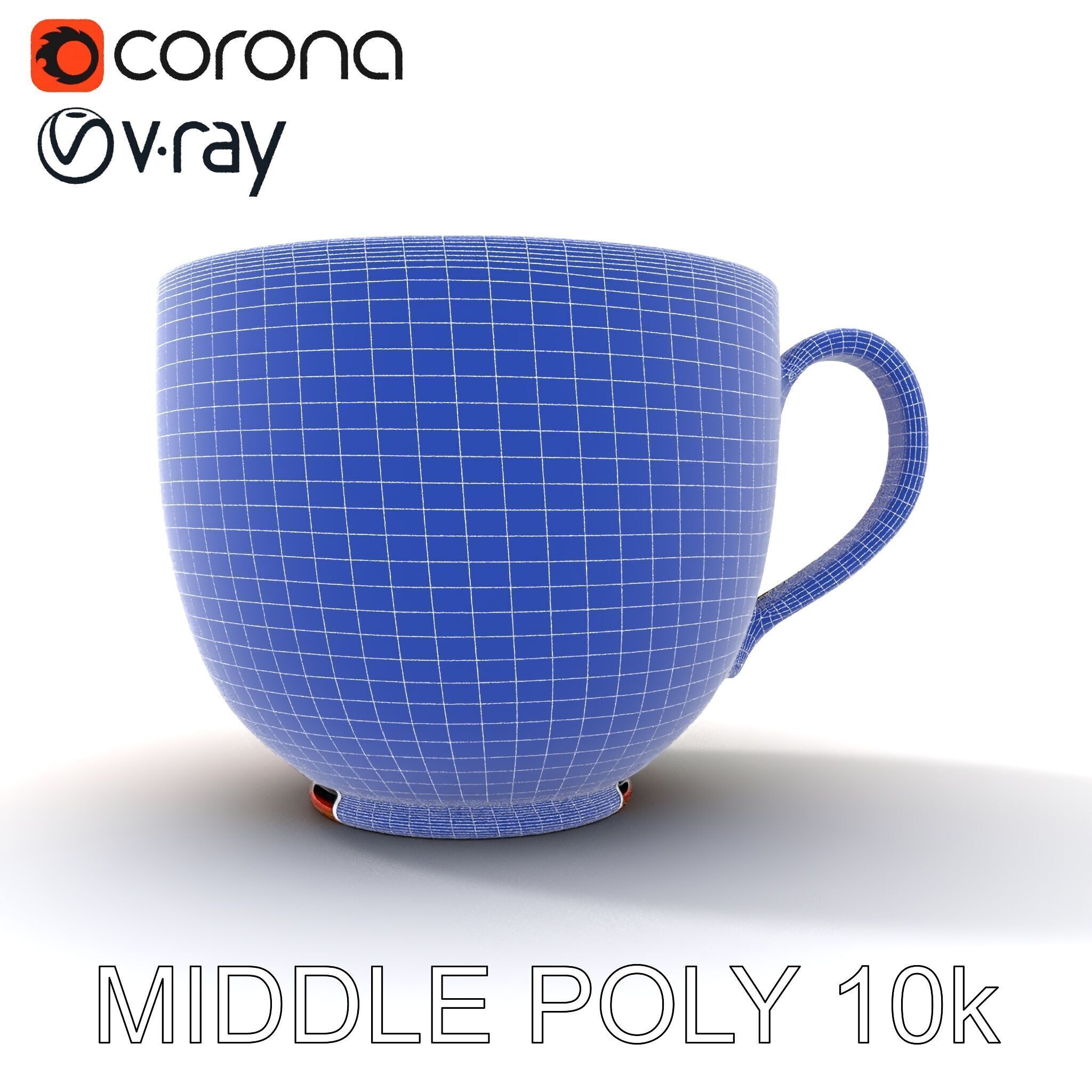 Decorative Floral Mug Model Pack Low-poly 3D model_9