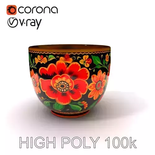 Decorative Floral Mug Model Pack