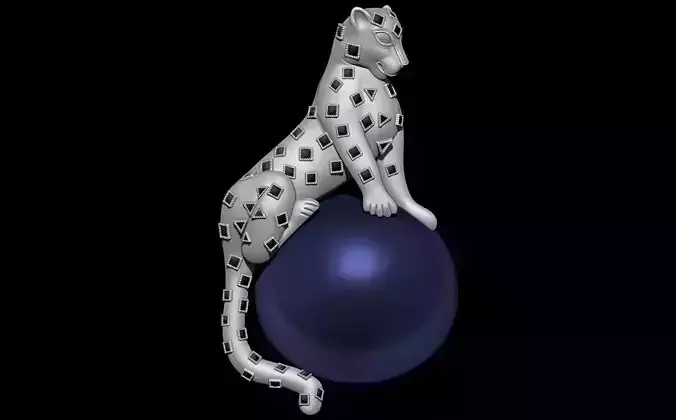 Panther Brooch 3D Model - STL File for Jewelry Design 