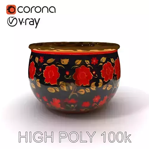 Ornate Floral Basket Model Pack