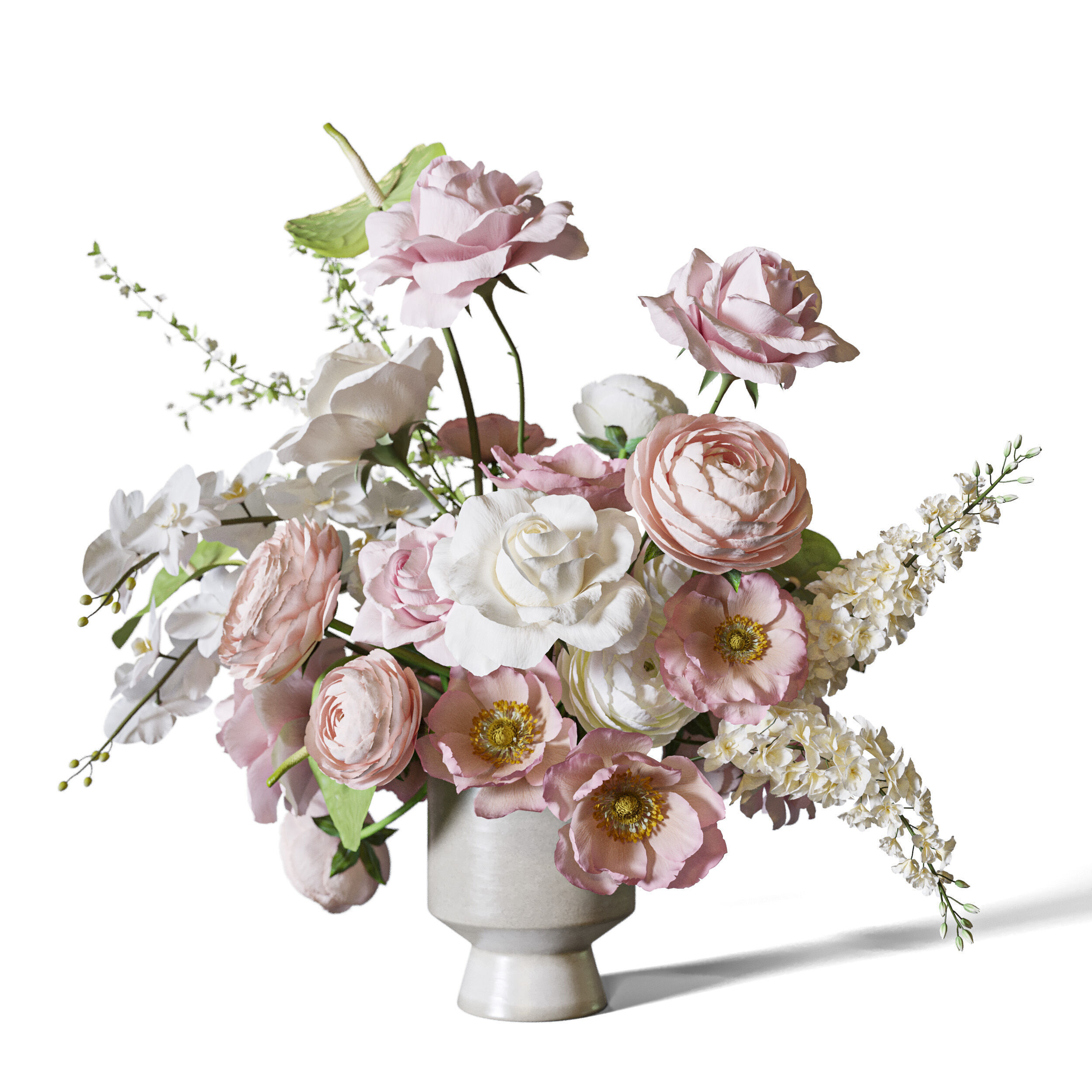 Flower Set 097 3D model_4