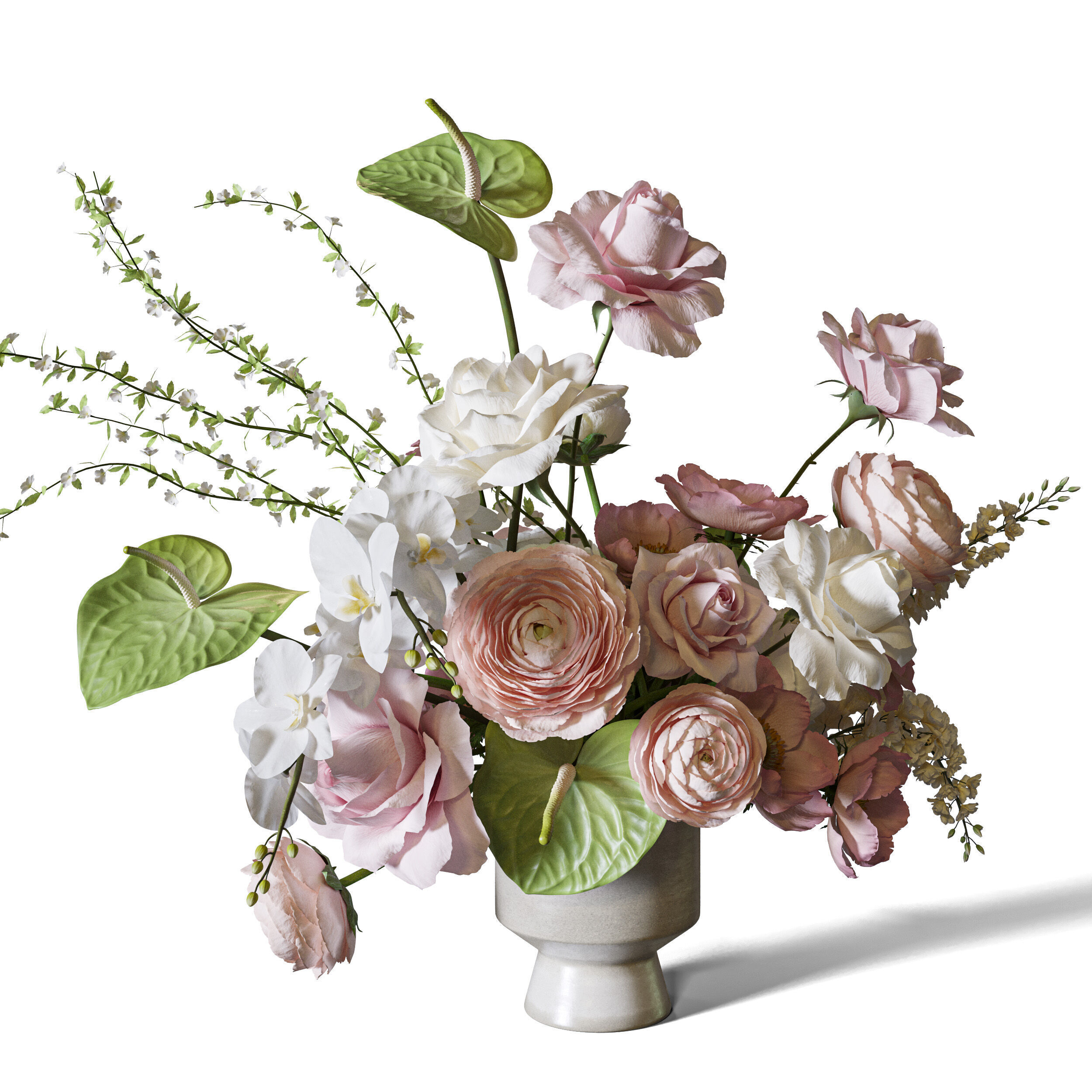 Flower Set 097 3D model_2