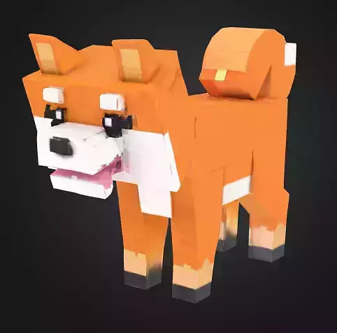 Voxel Dog STL Shiba Inu Figurine 3D print model