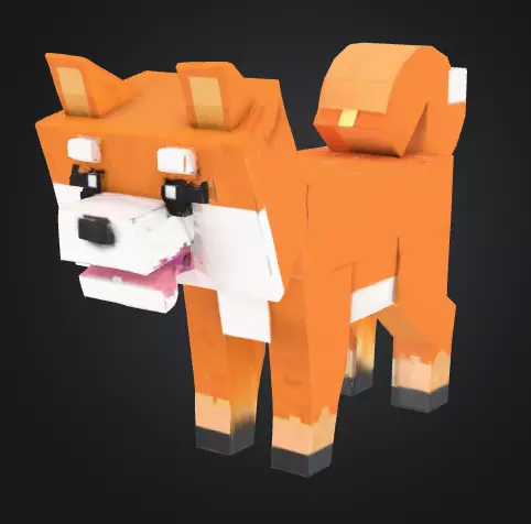 Voxel Dog STL Shiba Inu Figurine 3D print model