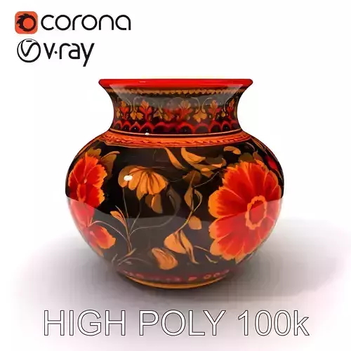 Decorative Floral Vase D Model Pack